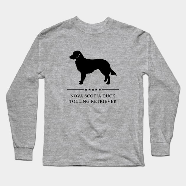 Nova Scotia Duck Tolling Retriever Black Silhouette Long Sleeve T-Shirt by millersye